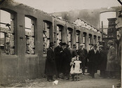 The American Committee for Relief in Ireland inspecting the ruins of Balbriggan