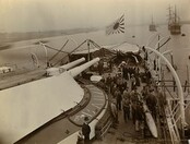 View on board the Japanese battleship 'Yashima'