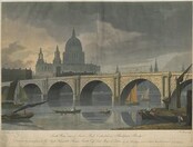 The BL Kingâ€™s Topographical Collection: "South West view of Saint Paul's Cathedral, and Blackfriars Bridge. Dedicated with permission to The Right Honourable Thomas Smith Esqr. Lord Mayor of London, by his Lordship's most obedient humble servant, G.F. Rob