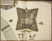 The State of the Fortes of Ireland in 1624 - caption: 'The fort and castle of Charlemont, co. Armagh, built for Lord Cawfield'