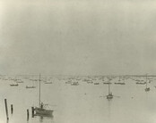 Views of fishing boats and wharves at Steveston, B.C