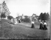 Women on Western College campus commons n.d.
