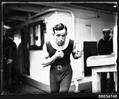Chilean boxer Hector Villarroel or Victor Reyes posing on GENERAL BAQUEDANO