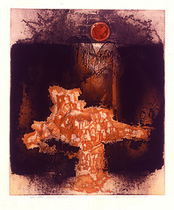 SertÃ£o Dourado Autor: Hans Grudzinski Ano: 1971 TÃ©cnica: Calcografia. Ãgua-tinta e Ãgua-Forte DimensÃ£o: 50cm x 41cm
