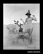 Woman modelling swimwear, Gervais Purcell 15 August 1953