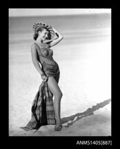 Woman modelling swimwear, 28 March 1947