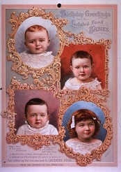 Birthday Greetings from Four Lactated Food Babies