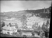 "View of slag heaps and mine buildings, in an unidentified location" = Avoca!