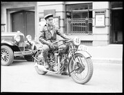 Male Motorcycle rider on his Rudge racing bike, ca. 1935