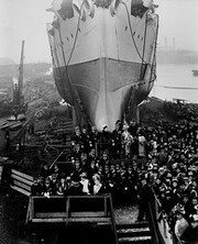 Launch of the Japanese cruiser 'Iwate'