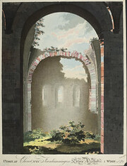 Interior of Drotten medieval church ruin in Visby, Gotland, Sweden