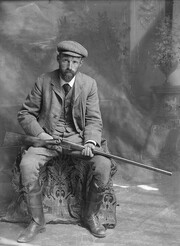Portrait of a hunter [James Irwin Davis], Bowden, Alberta