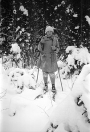 A lady on skis in Gysinge, GÃ¤strikland, Sweden