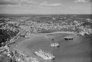 Sandefjord havn med bÃ¥ter i opplag
