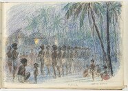 Native dance, Hanua from Vignettes of life in Papua, by Ellis Silas, 1922