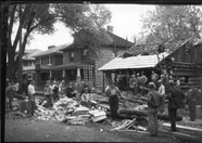 Construction of log cabin in Oxford 1932