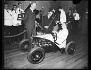 Identified! [Kenneth L. Morehouse and his midget car "Little Mystery," probably taken at an event at a hotel, Washington, D.C.]  (LOC)