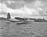 Ansett Airways' flying boat Beachcomber on Sydney Harbour