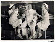 Unidentified medical personnel on board hospital ship TSS ORANJE II, June 1941