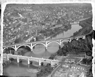 Pennsylvania Railroad, Manayunk Bridge, Spanning Schuylkill River & Green Lane, Manayunk, Philadelphia.
