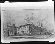 Architect's sketch of Miami University Food Service Building 1932