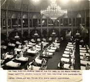 The Dome Hospital [Brighton], showing some of the 689 beds in the whole hospital. These beautiful seaside palaces have been converted into hospitals for Indian troops, and are fitted with every modern convenience. Photographer: H. D. Girdwood.