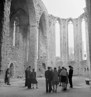 Visitors in St. Katarina church ruin, Visby, Gotland, Sweden