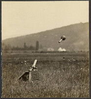 Demonstration of trench mortar (bomb in air)