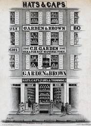 Garden & Brown, silk & fur hat manufactory, 196 Market Street, Philadelphia, [August 1847]
