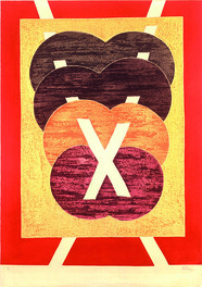 X  Autor: Rossini Perez TÃ©cnica: Calcografia. Ãgua-tinta e relevo  DimensÃµes: 83 cm x 63cm