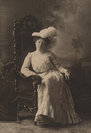 Portrait of young woman with hat, date unknown