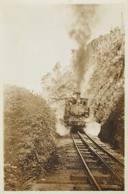 Steam engine on track (1947)