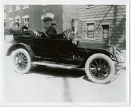 Cadillac parked at the Sherman Avenue Police Station. [1913]