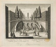 The BL Kingâ€™s Topographical Collection: "Wasser Spiel hinter dem Theatro in dem KoÌˆniglichen Garten zu Herrnhausen = La Cascade derriere le Theatre."