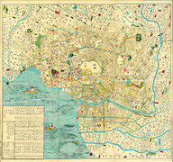 Plan of Edo and its suburbs, revised in Ansei period