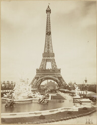 The Eiffel Tower from Champ du Mars. Paris World Exhibition 1889