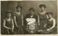 Photographic postcard of 'Mrs Whitehead's Life Saving Team'