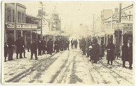 Hobart - Elizabeth Street, near Brisbane Street - snow on street - c1910s