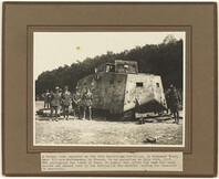 German tank captured by the 26th Australian Battalion at Monument Wood, near Villers-Bretonneux, on 14 July 1918; photograph taken at Vaux 4 August 1918 after the tank had been handed over to the Australian War Records Section