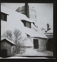 Akseli Gallen-Kallelas atelier TarvaspÃ¤Ã¤ with its tower; entrance at right