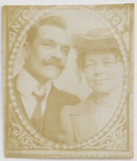 Small framed portrait of Axel and Mary GallÃ©n, probably from their trip to France, 1904; print 1 of the photograph.