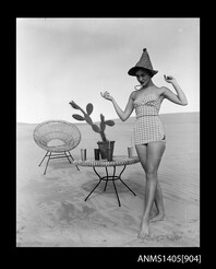 Woman modelling swimwear, Gervais Purcell 15 August 1953