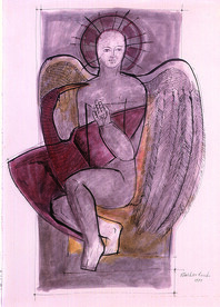 Anjo Autor: PÃ©ricles Rocha Ano: 1979 TÃ©cnica: Nanquim e aquarela DimensÃ£o: 66cm x 48 cm