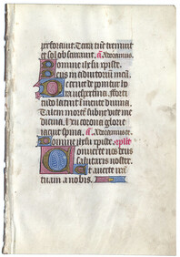 Leaf from a Medieval Book of Hours, Fragment