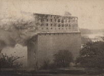 Building on fire, date unknown