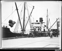 Unloading wool bales from SS CANONBAR, 1927-1940