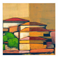 Casas 2 Autor: MaurÃ­cio Maia Soutinho Ano:2003 TÃ©cnica: Vinil sobre tela DimensÃ£o: 86cm x 85cm