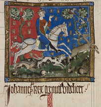 Untitled - caption: 'King John hunting'