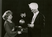 Akbar the Magician and assistant. 1950-01-18