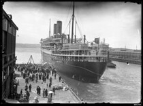Departure of the passenger liner SS ORAMA